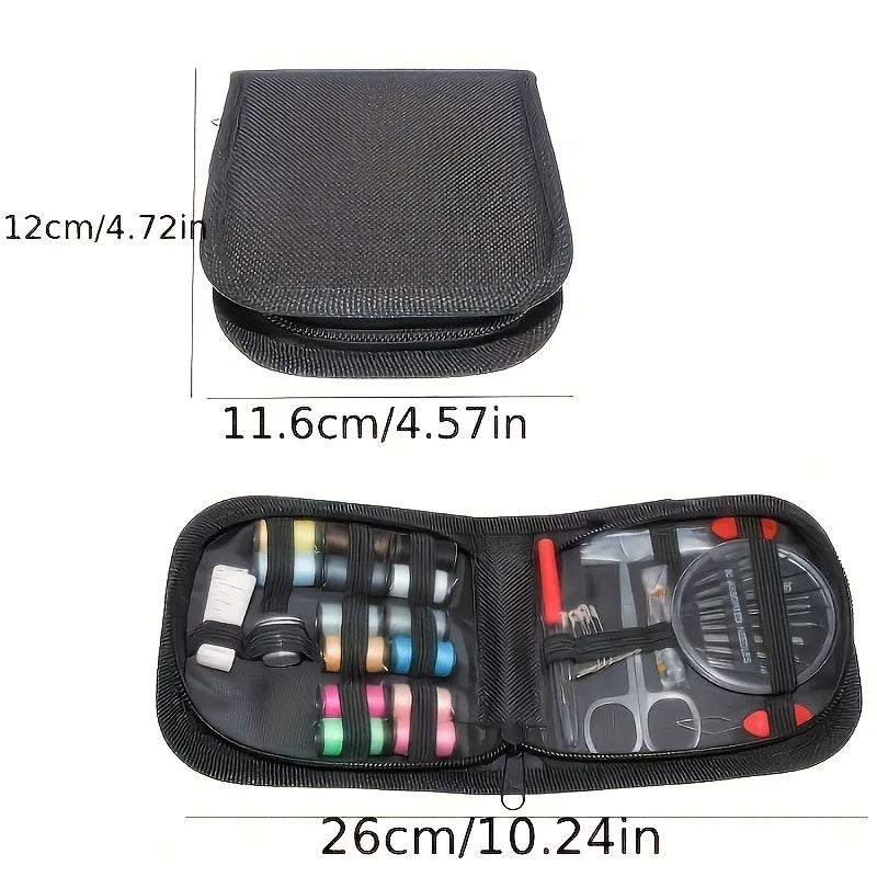 10.24in All-in-One Portable Sewing Kit - Zipper Case with Thread & Tool Set for Home/Travel
