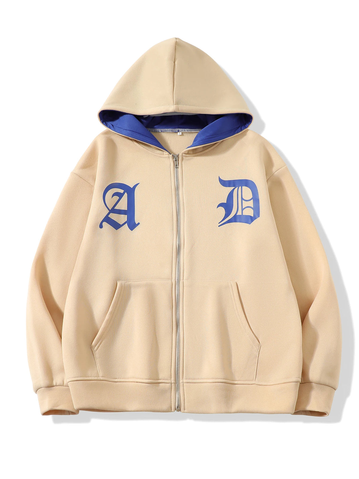 Y2k Zip-Up Hoodies Women Harajuku Grey Goth Grunge Oversized Sweatshirts Letter Embroidery Jacket Coat Kawaii Hip Hop Streetwear