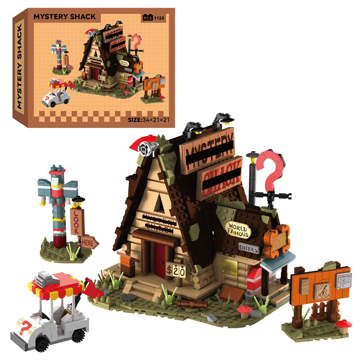 1125PCS MOC Mystery Shack Building Blocks Model Toys Assembly Street View Bricks Desktop Display Ornament Gifts For Christmas Halloween