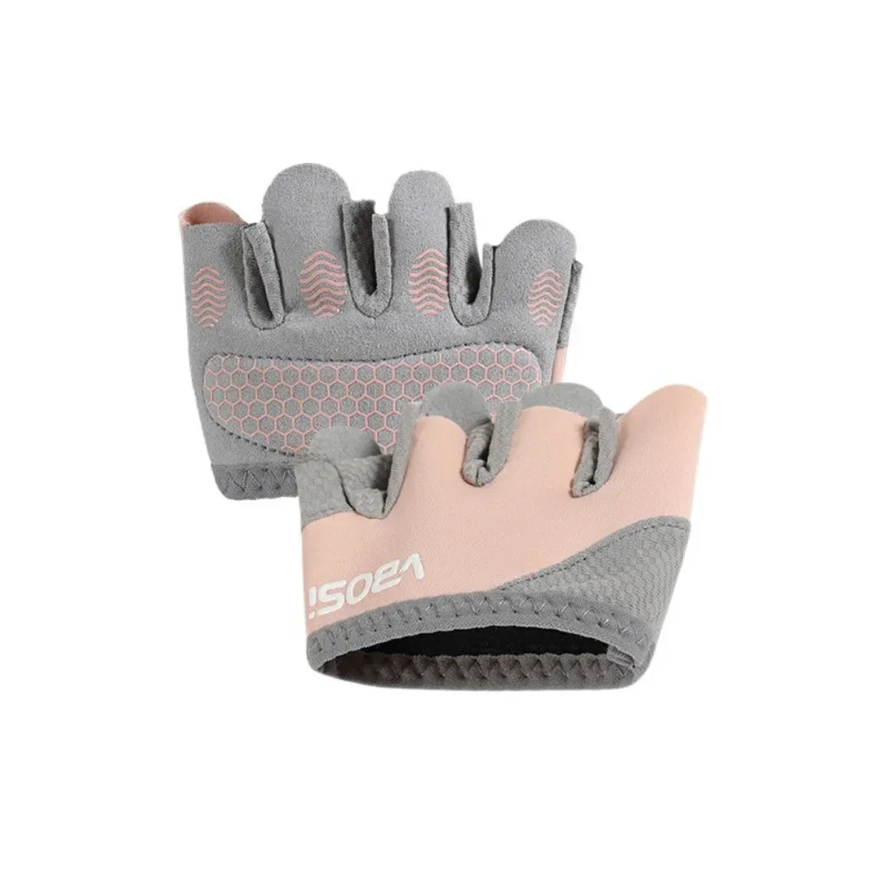 1 Pair Anti-Slip Gym Half Finger Gloves Weight Lifting Grips Anti-callus Palm Protection Yoga Sports Gymnastics Grips Workout