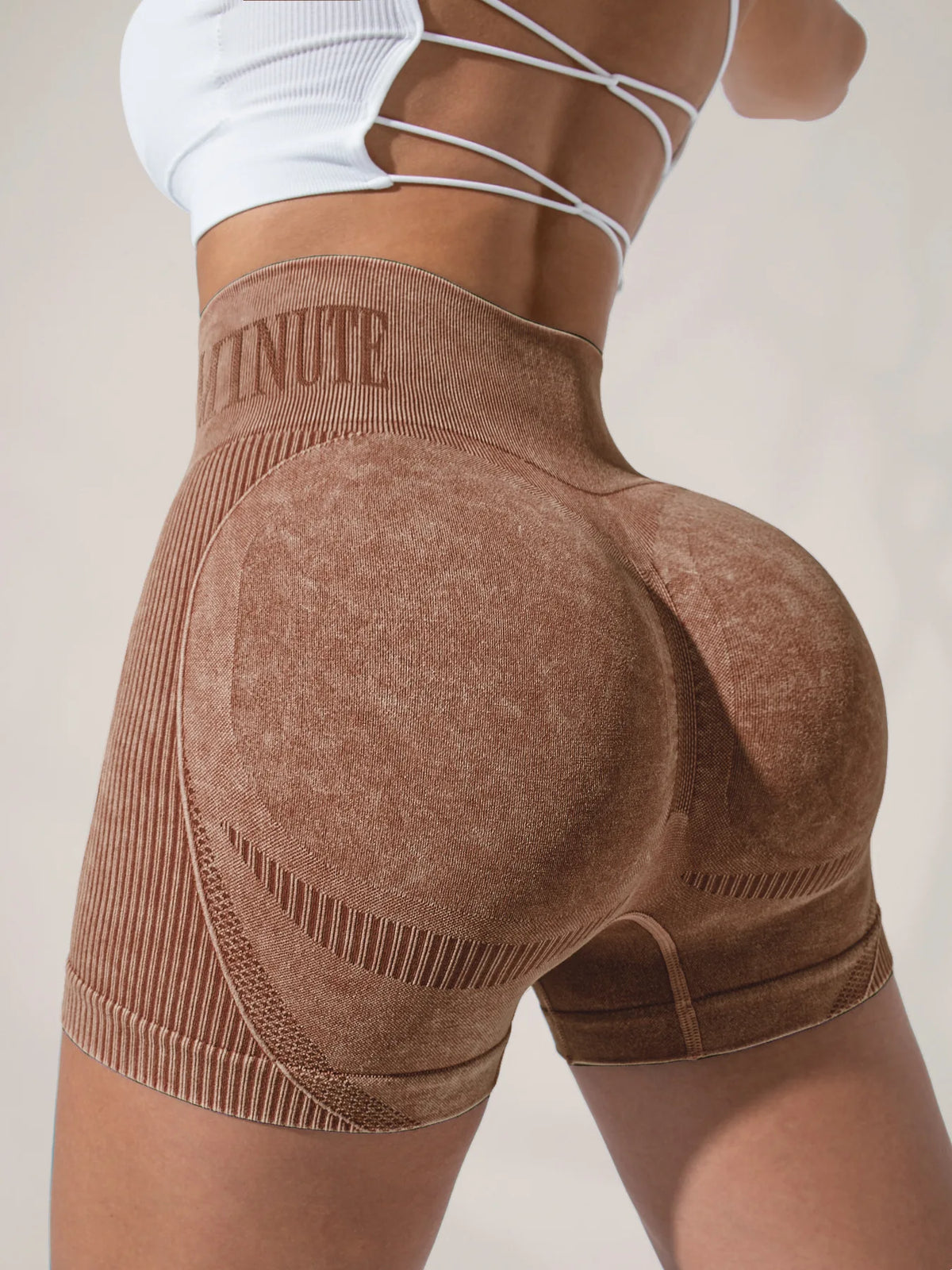 Women Sand Wash High Waist Tummy Control Butt Lifting High Stretch Slim Yoga Shorts Wear Outside Run Gym Workout  Sports Pants