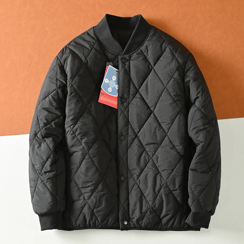 Lightweight Warm Stiched Cotton Jacket Ball Collar Winter Men Women Comfortable Windproof Cold Resistant Layering Cotton Coat...