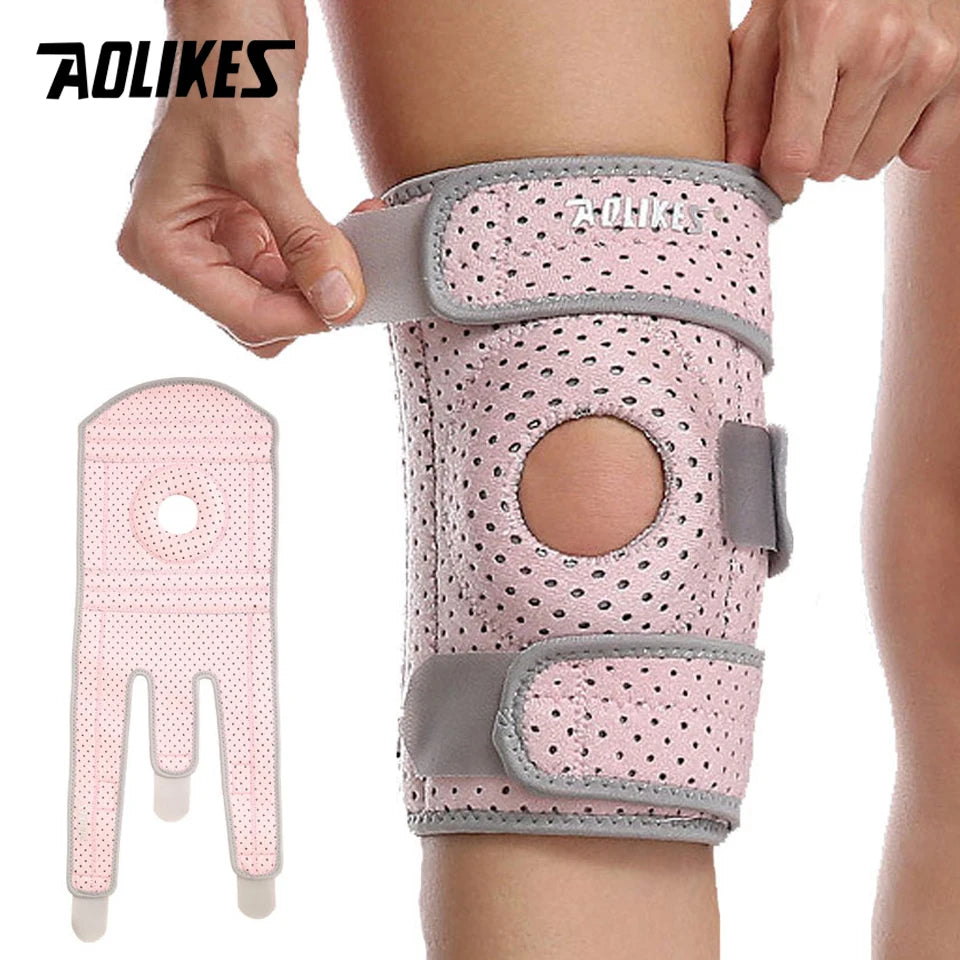 AOLIKES 1PCS New Knee Brace with Side Stabilizers - Adjustable Knee Support with Patella Gel Pad, Knee Wraps for Men & Women