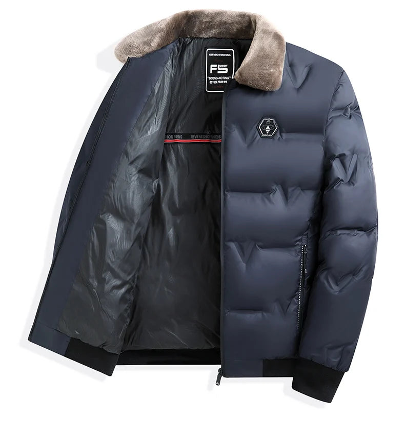 Cotton Collar Men's Winter Thick Warm Middle-aged and Elderly Cotton Jacket 2026 New Cotton Jacket High-end Men's Winter Jacket