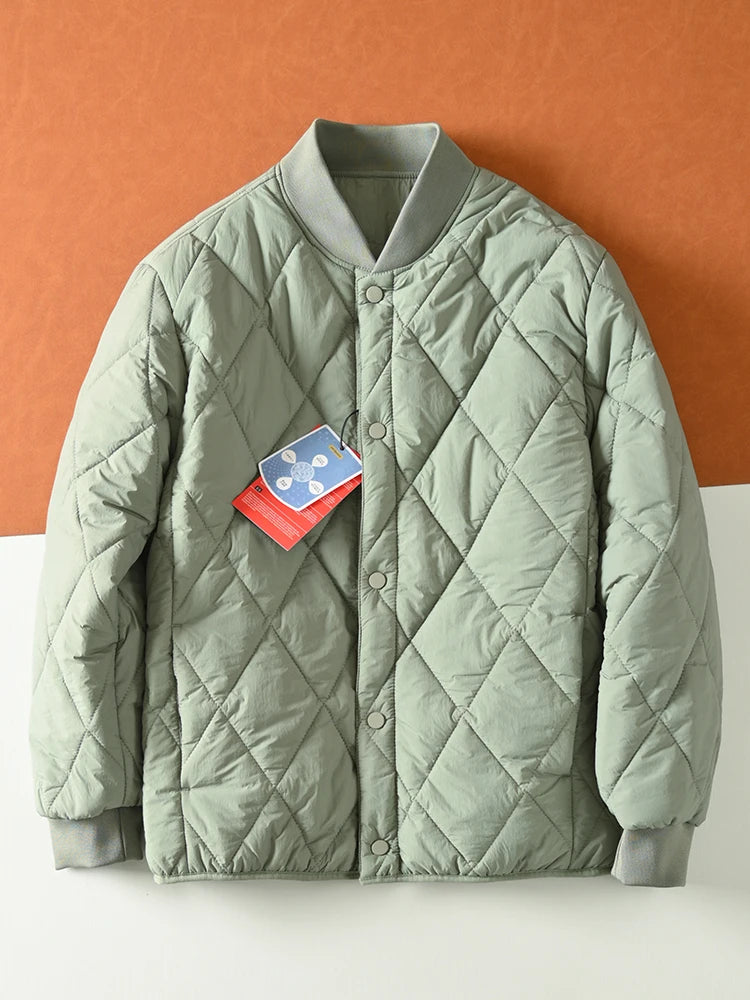 Lightweight Warm Stiched Cotton Jacket Ball Collar Winter Men Women Comfortable Windproof Cold Resistant Layering Cotton Coat...