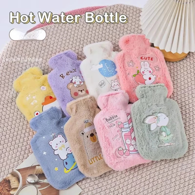 Cartoon Warm Hot Water Bottle Bag Girl Warm Belly Warmer Filled Mini Explosion-proof Portable Winter Reusable Hand Warmer