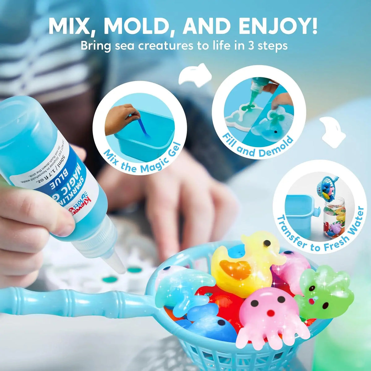 JOYFY Water Gel Kit Magic Fairy Water Gel Toy Kit with 10 Gels Preserving Bottle for Kids Presents Party Favors Birthday Gifts