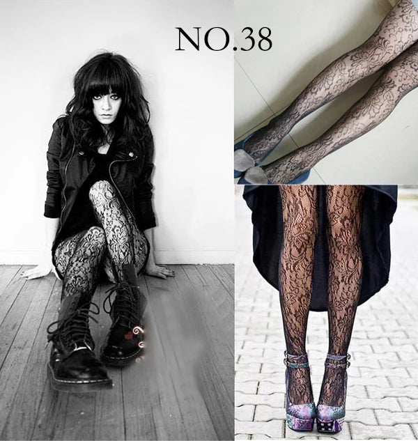 Woman Girls Fashion Punk Gothic  Fishnet Stockings Snake Skull Striped Mesh Tights Panties Lolita Plus Size Pantyhose Leggings