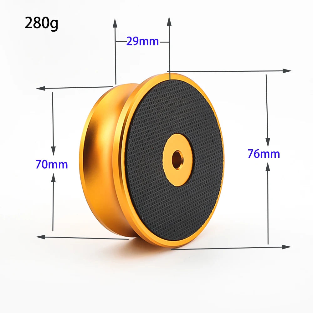 Hifi Record Player Weight Stabilizer for Vinyl LP Turntable Tall, Silver Gold Black