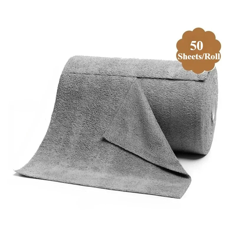 100 Sheets/2 Rolls Reusable Cleaning Wipes, Household Kitchen Cloth, Microfiber Towel Roll, Cleaning Cloth Alternative to Paper Towels, Suitable for Various Holiday Dinners and Parties