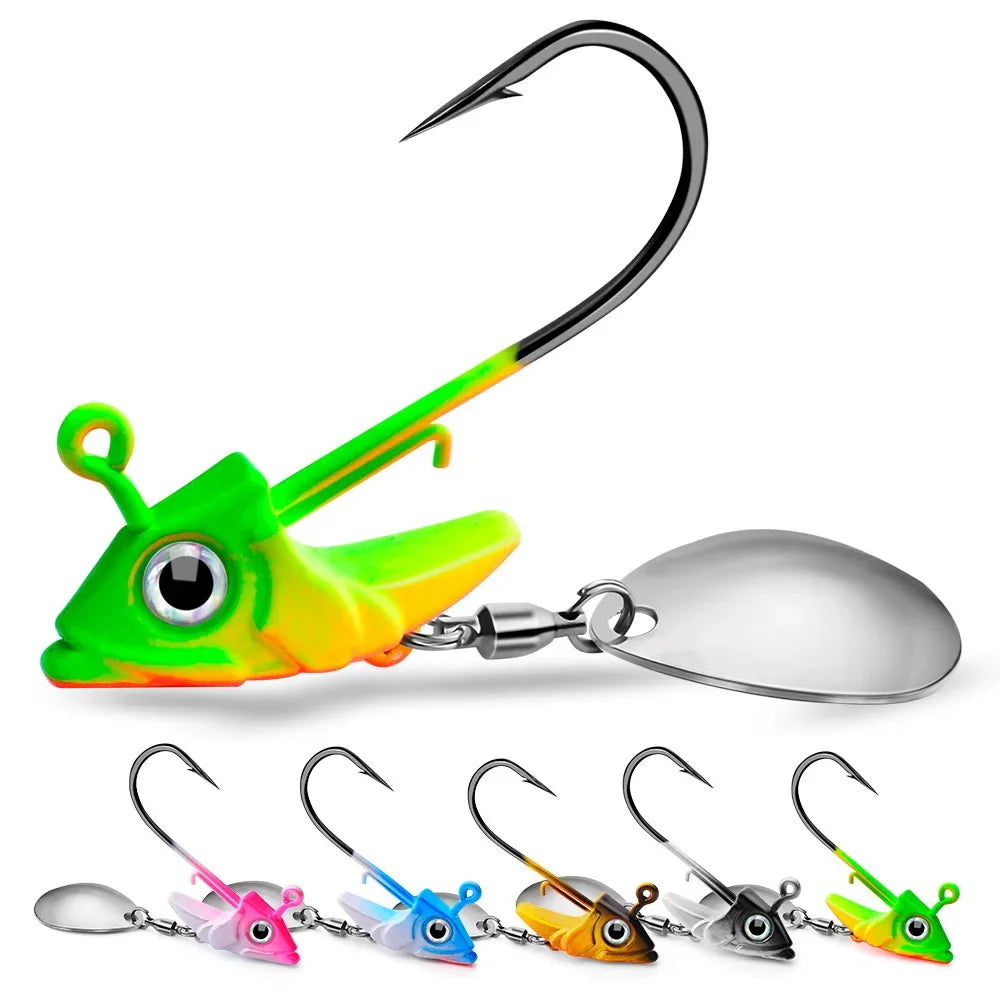 1pc Jig Head 7.5g 10.5g 15g Fishing Lures Sinking Rotating Sequin Metal Spoons Fishing Hooks Jigging Fishhook Baits Tackle