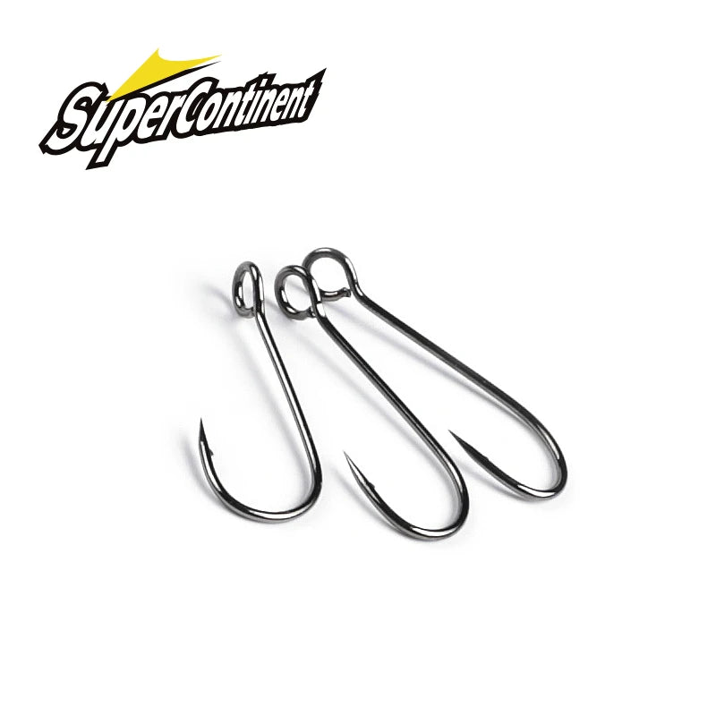 Supercontinent A Barb Hook Fishing Hook Big Ring Carbon Steel Single Hooks Tackle Worm Hooks With Big Eyes Ring 20pcs