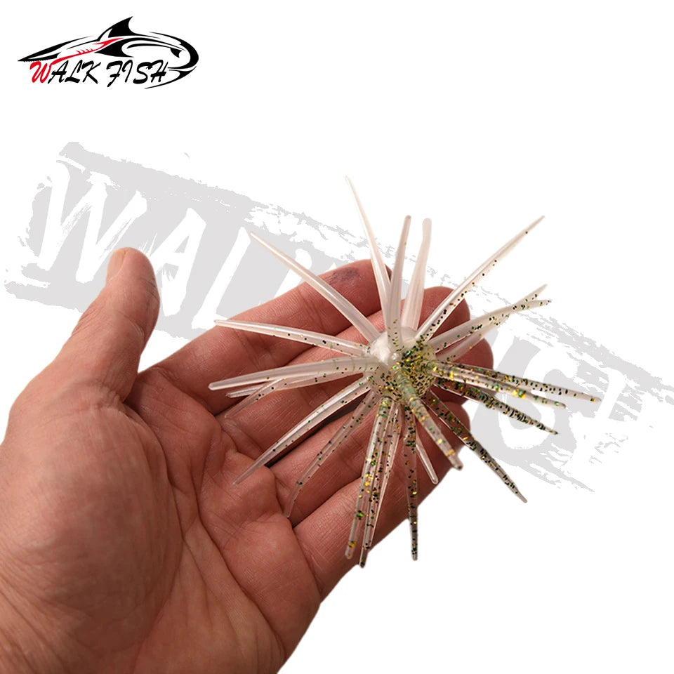 WALK FISH 3Pcs 10cm 9g TPE Sea Urchin Soft Bait Silicone Fishing Lures for Bream Mandarin Tilapia Trout Sea Bass