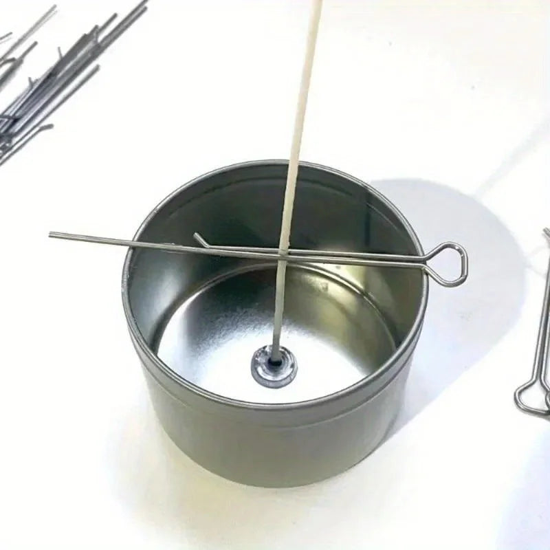 Main 20Pcs/Lot Candle Wick Holders Candle Wick Fixer Cotton Wick Fixed Iron Clip Stabiliser DIY Candles Making Device Tool Accessories