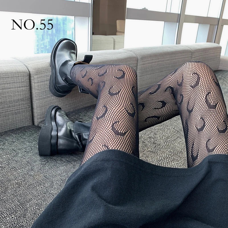 Woman Girls Fashion Punk Gothic  Fishnet Stockings Snake Skull Striped Mesh Tights Panties Lolita Plus Size Pantyhose Leggings
