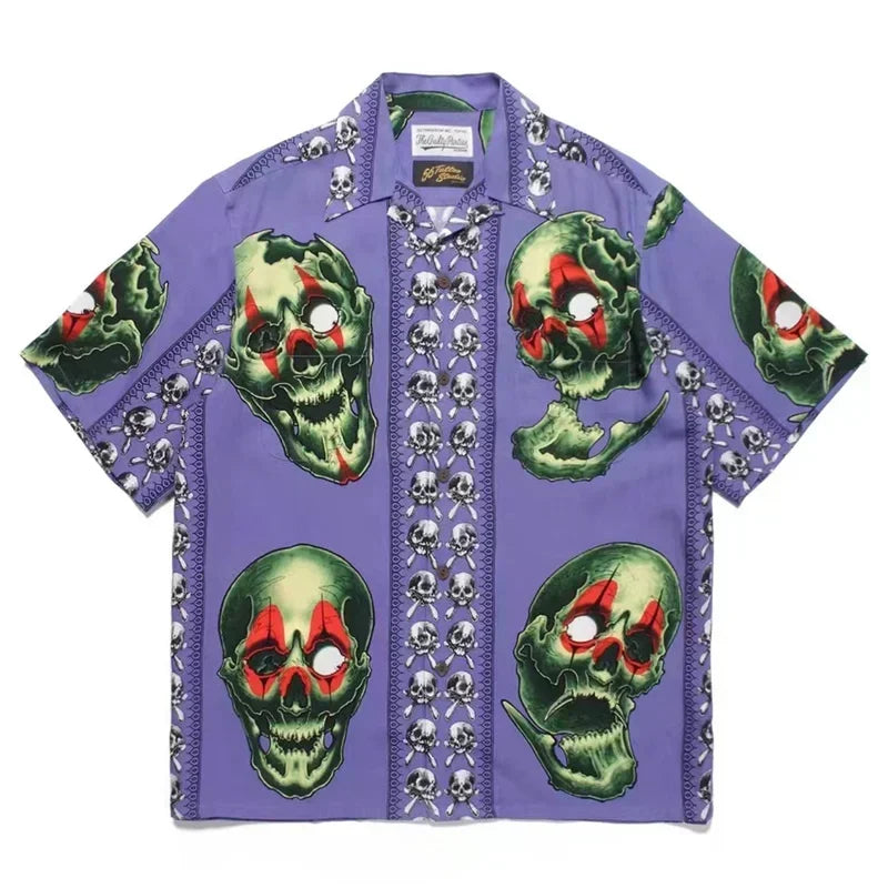 Classics 2025 WACKO MARIA Shirt Photo Print Vintage Men's And Women's Loose Hawaiian WACKO MARIA Short Sleeve Shirt T-Shirts