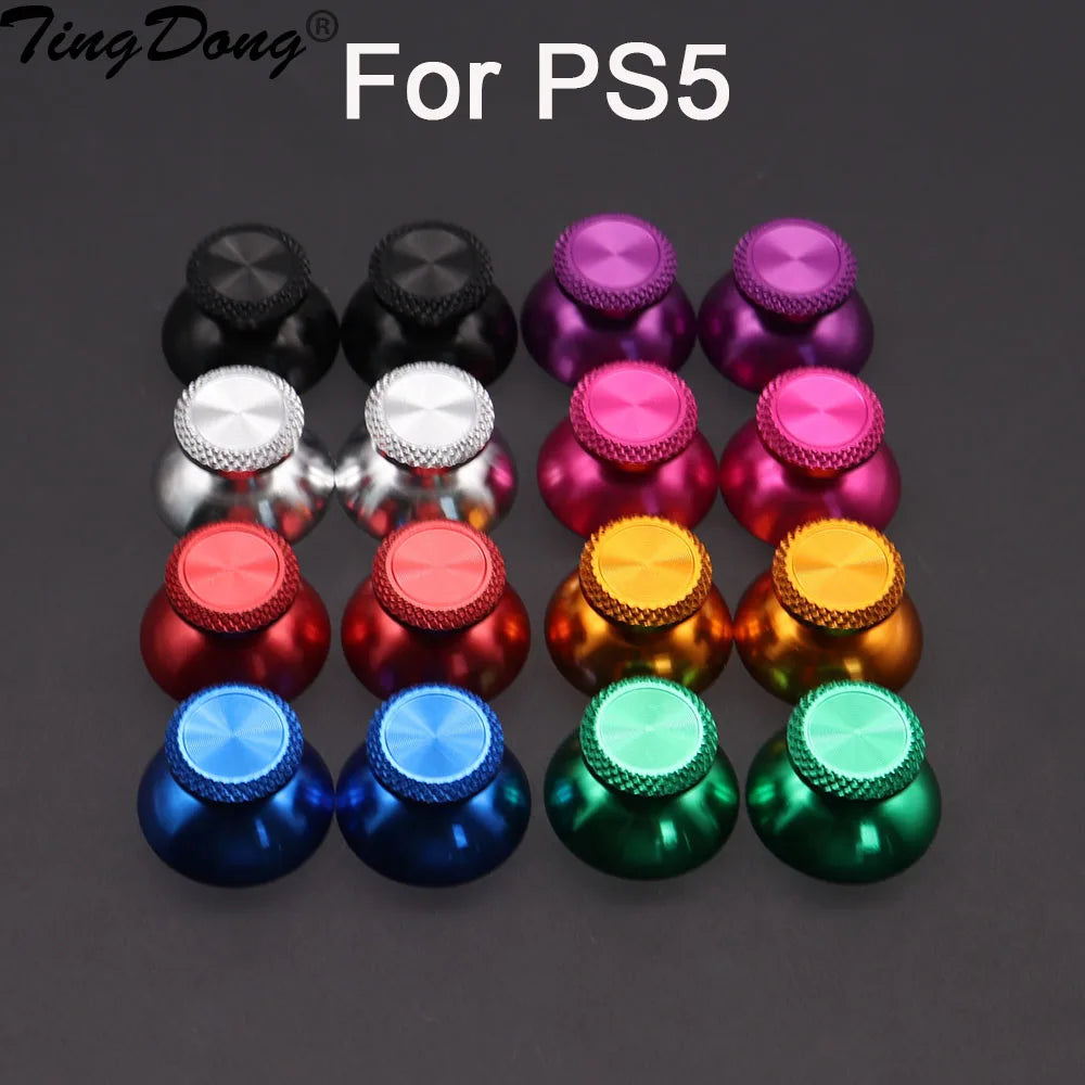 2PCS Metal Analog Joystick Thumb Stick Grip Cap Replacement Parts for PS5 Controller Thumbstick Replacement