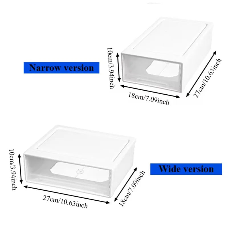 Stackable Clear Plastic Drawer Organizer, Dustproof Desktop Storage Box for Office, Makeup & Stationery, Space-Saving
