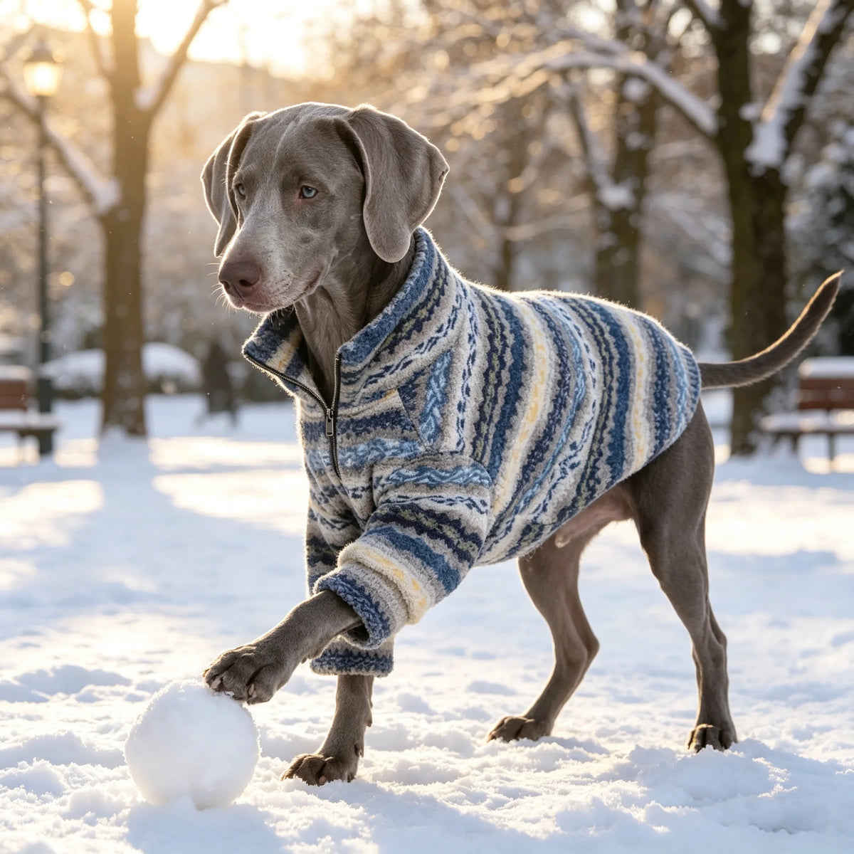 Turtleneck Dog Sweater for Medium Large Dogs, Thick Thermal Fleece Cold Weather Coats with Half Zipper Jumper Winter Pet Clothes