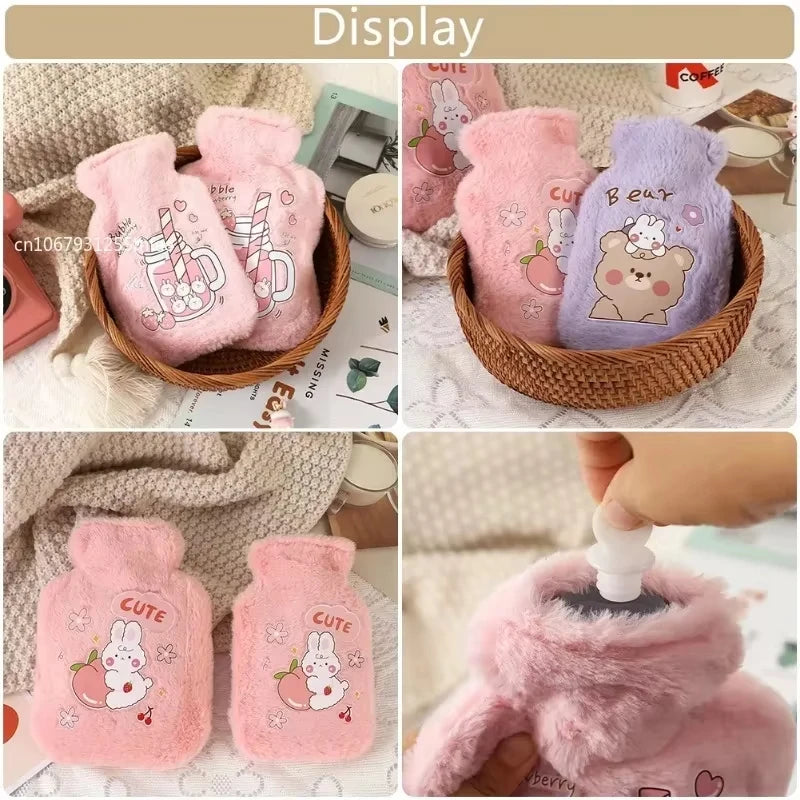 Cartoon Warm Hot Water Bottle Bag Girl Warm Belly Warmer Filled Mini Explosion-proof Portable Winter Reusable Hand Warmer