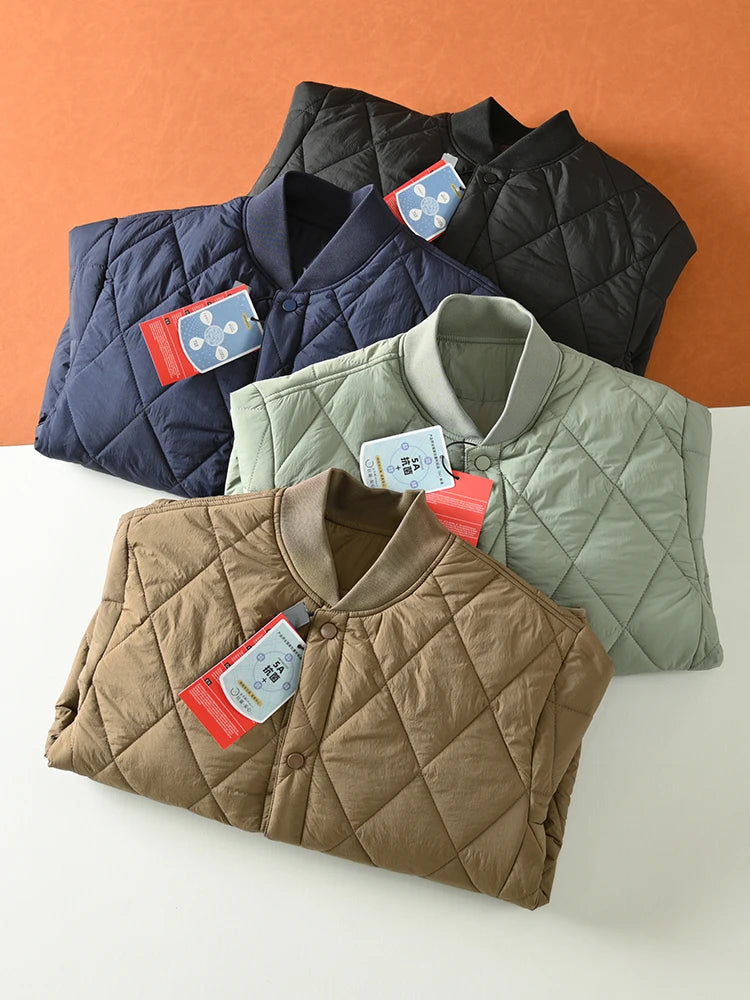 Lightweight Warm Stiched Cotton Jacket Ball Collar Winter Men Women Comfortable Windproof Cold Resistant Layering Cotton Coat...