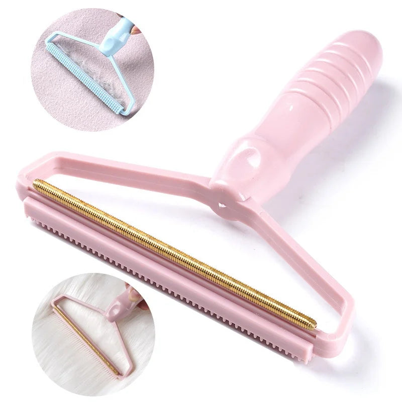 Portable Pet Hair Remover Brush - Manual Lint Shaver Scraper Cleaning Tool for Carpet Wool Coat Clothes - Lint Pellet Removal