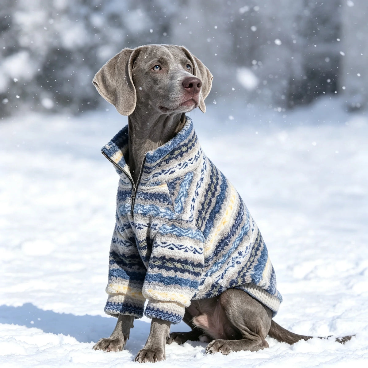 Turtleneck Dog Sweater for Medium Large Dogs, Thick Thermal Fleece Cold Weather Coats with Half Zipper Jumper Winter Pet Clothes