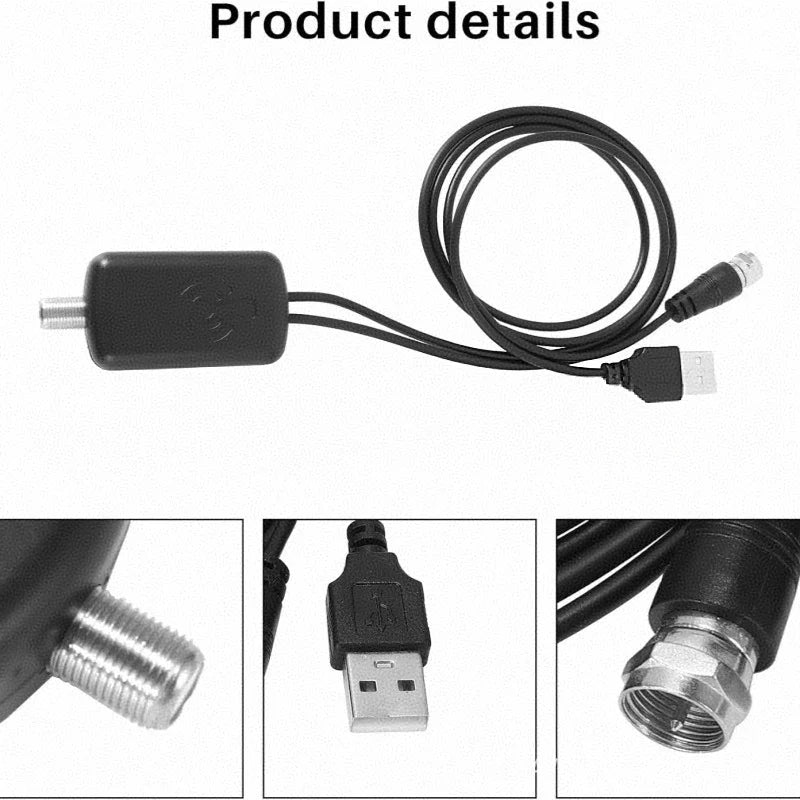 Indoor TV Antenna Amplifier CATV Signal Booster for HD TV Antenna with USB Power Supply Easy Installtion Gain 25dB