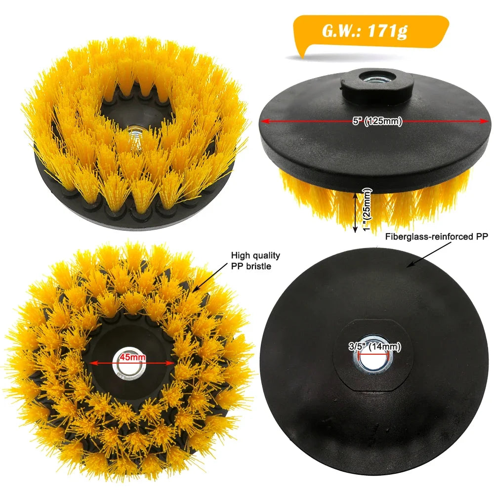 Power Scrubber Brush Electric Cleaning Brush M14 Thread for Cleaning Carpets, Kitchens and Bathrooms Drill Attachment Kit