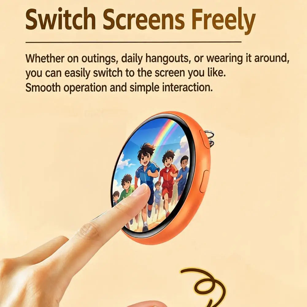 1.50" Full Touch IPS Screen Electronic Badge GIF Video With Sound Anime Brooch Pin For Party Cosplay Student Gift