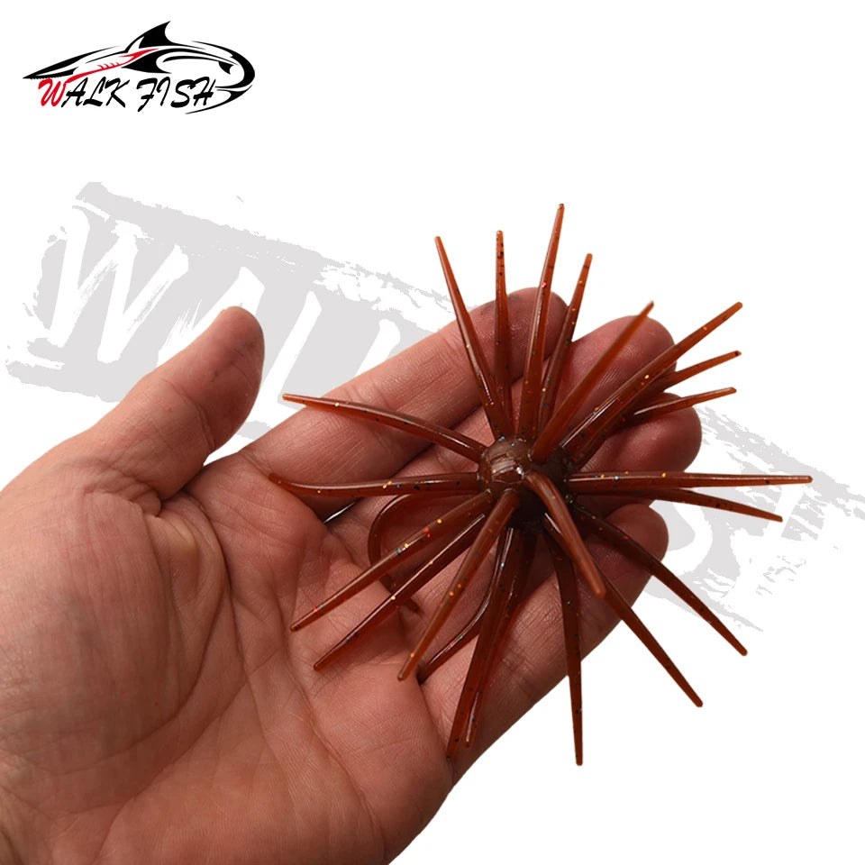 WALK FISH 3Pcs 10cm 9g TPE Sea Urchin Soft Bait Silicone Fishing Lures for Bream Mandarin Tilapia Trout Sea Bass