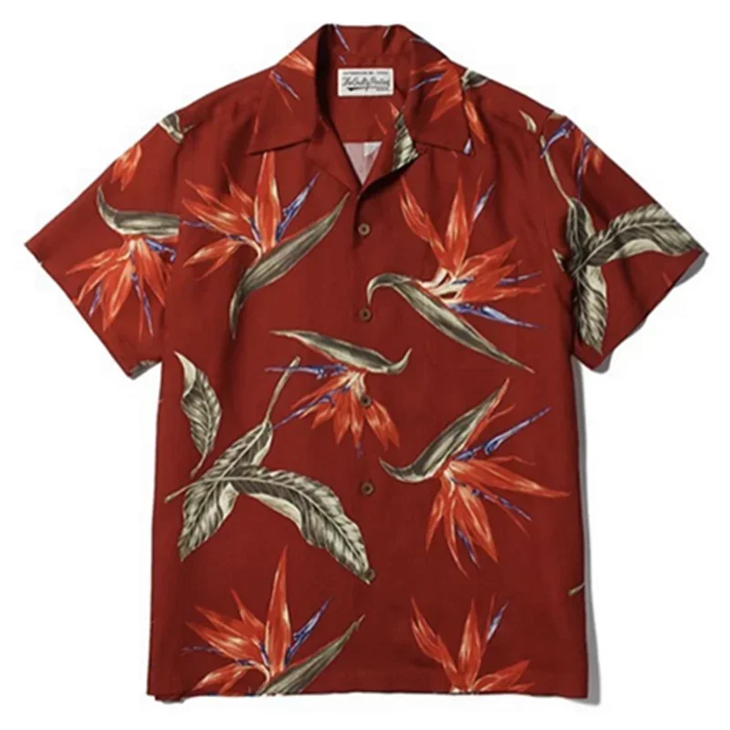 Classics 2025 WACKO MARIA Shirt Photo Print Vintage Men's And Women's Loose Hawaiian WACKO MARIA Short Sleeve Shirt T-Shirts