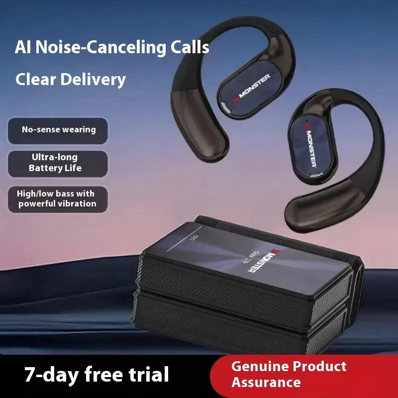 MONSTER AC530 Wireless Bluetooth Earphones Noise-Canceling Wireless Bio-Fiber Dynamic Driver Foldable Music Earphones Gift