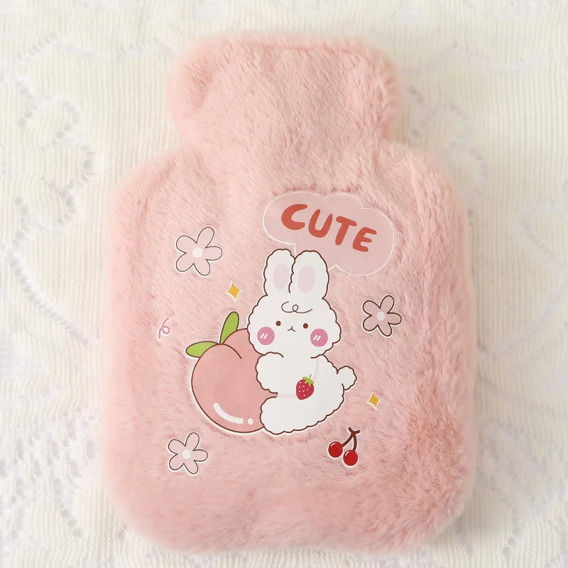 Cartoon Warm Hot Water Bottle Bag Girl Warm Belly Warmer Filled Mini Explosion-proof Portable Winter Reusable Hand Warmer