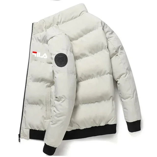 Fashion Autumn and Winter Short Men's Thick Warm Coat, Outdoor Windproof New Zipper Printed Men's Casual Jacket M-5XL