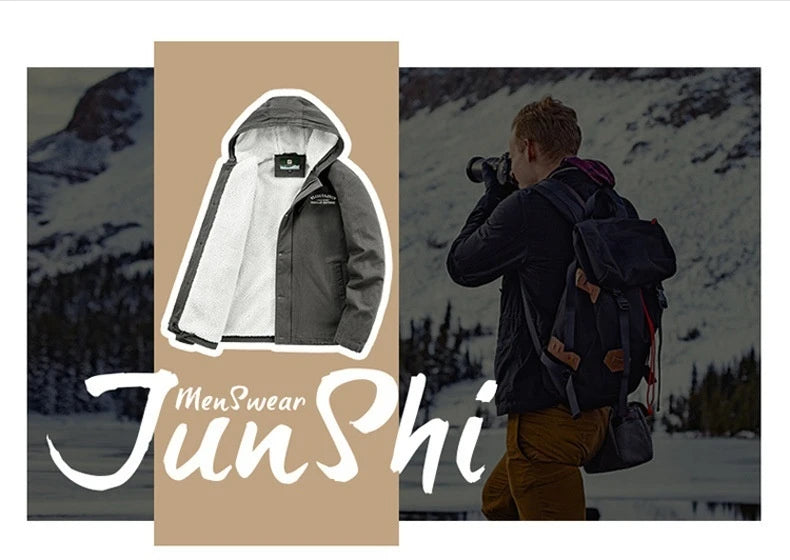 Cold Weather Outdoor Thickened Windproof Warm Men's Cotton Padded Jacket Hooded Streetwear Fashion Casual Parka Winter Coat