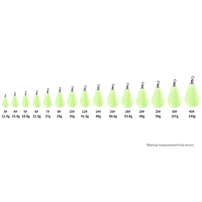 Luminous Fishing Sinkers 12g-150g Weight Sinker Ball Worm Flipping Weights Fishing Weights for Bass Texas Rigs Tackle