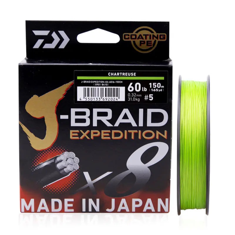 2024 DAIWA  J-BRAID Expedition X8 Fishing Line 150/300M Braided PE