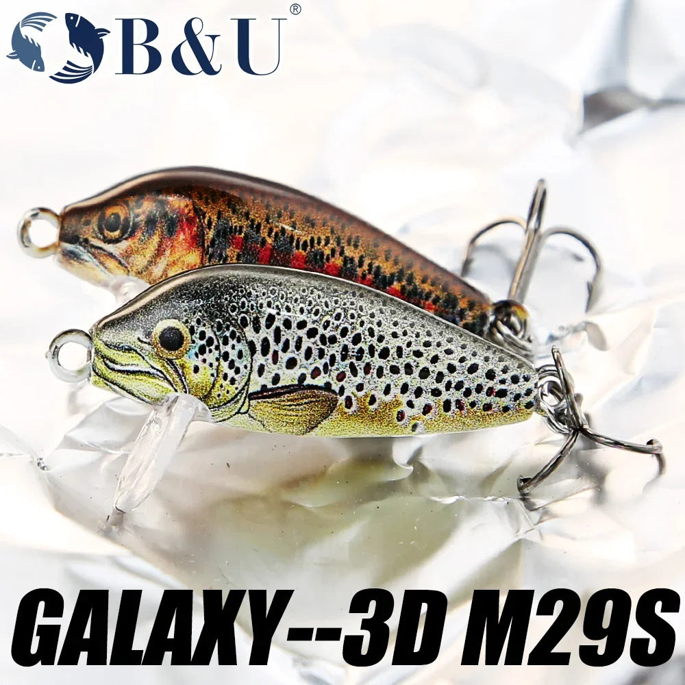 B&U 29mm Sinking Minnow Wobbling Fishing Lure Artificial Baits For Bass Perch Pike Trout Hard Bait Jerkbait Fishing Tackle