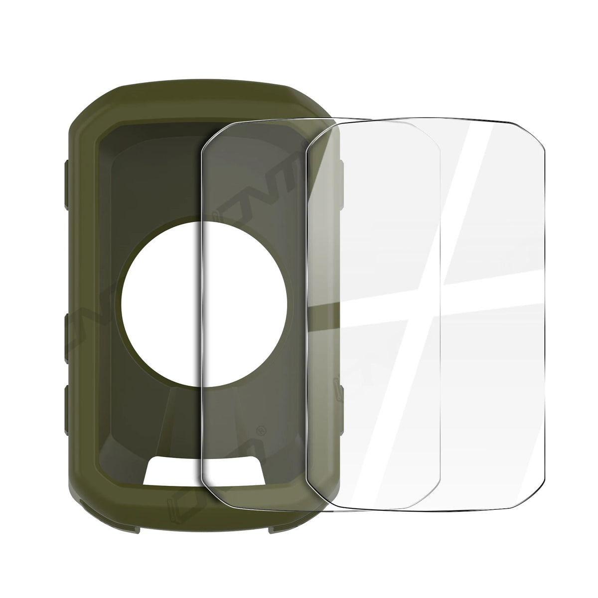 2-in-1 Kit: Silicone Case & 2 Tempered Glass for Garmin Edge 550/850 GPS Bike Computer, Protective Cover + Dual Screen Guards