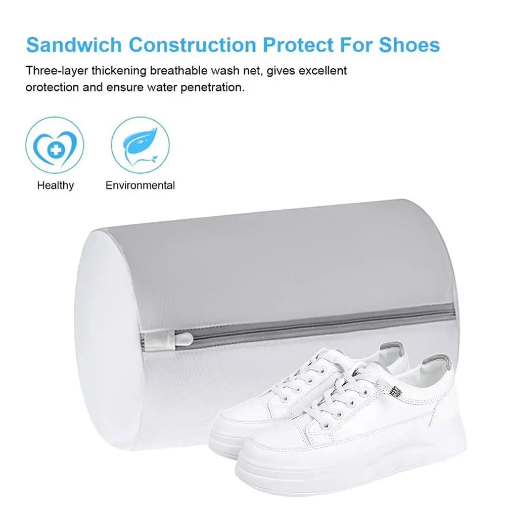 Versatile Shoe Washing Bag - Durable Mesh Laundry Bag for Sneakers, Running Shoes, Socks & Bras with Zipper Closure, Laundry Bag