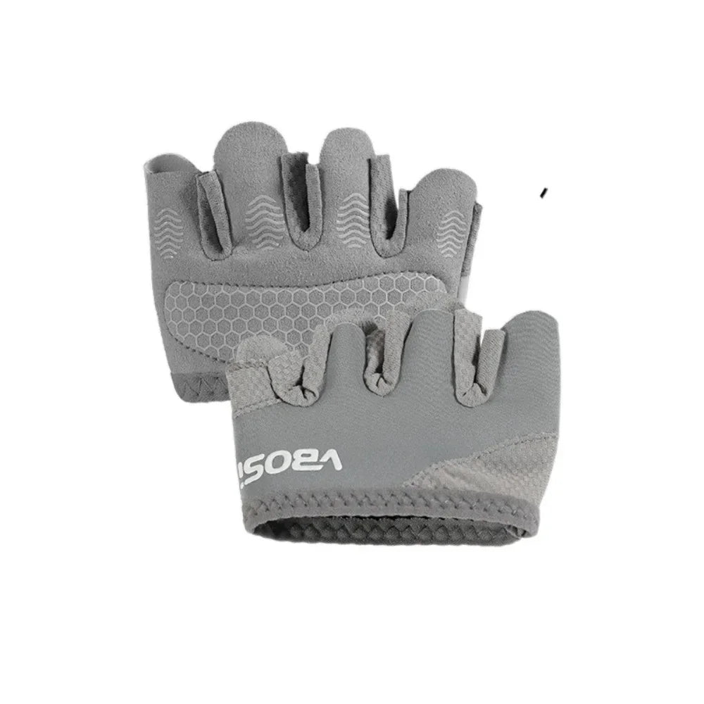 1 Pair Anti-Slip Gym Half Finger Gloves Weight Lifting Grips Anti-callus Palm Protection Yoga Sports Gymnastics Grips Workout