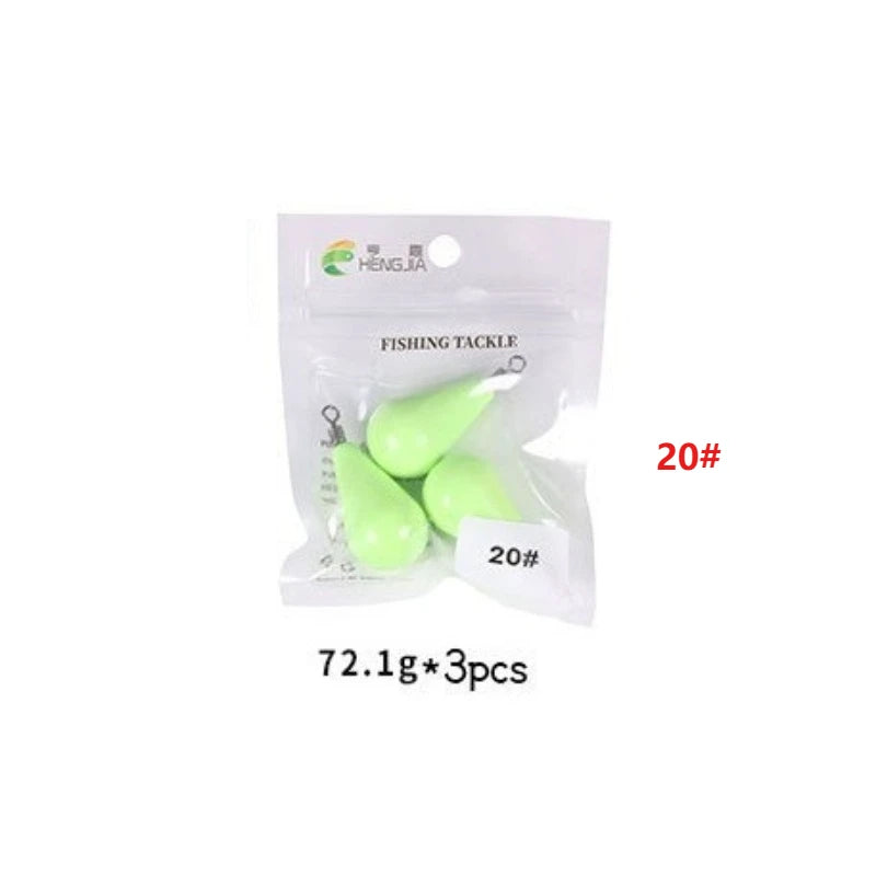 Luminous Fishing Sinkers 12g-150g Weight Sinker Ball Worm Flipping Weights Fishing Weights for Bass Texas Rigs Tackle