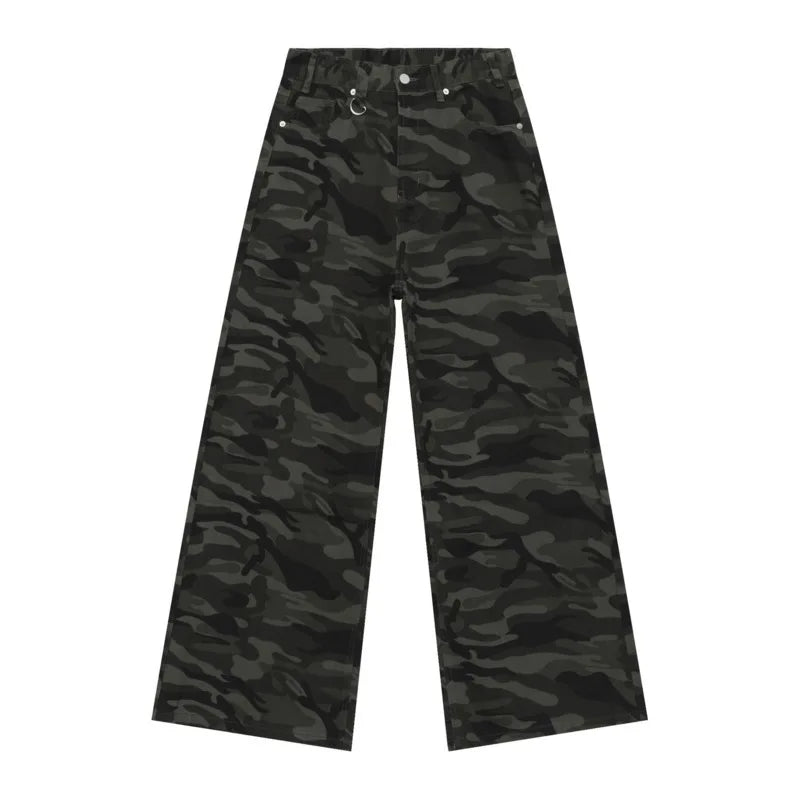 IEFB 2024 Autumn Men Denim Pants Straight Droop Vintage Loose Bottom Straight Wide Leg Casual Male Trousers Korean Style 9C1519