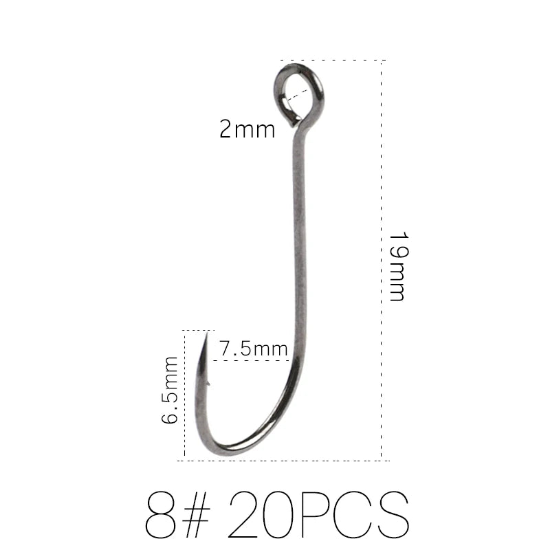 Supercontinent A Barb Hook Fishing Hook Big Ring Carbon Steel Single Hooks Tackle Worm Hooks With Big Eyes Ring 20pcs