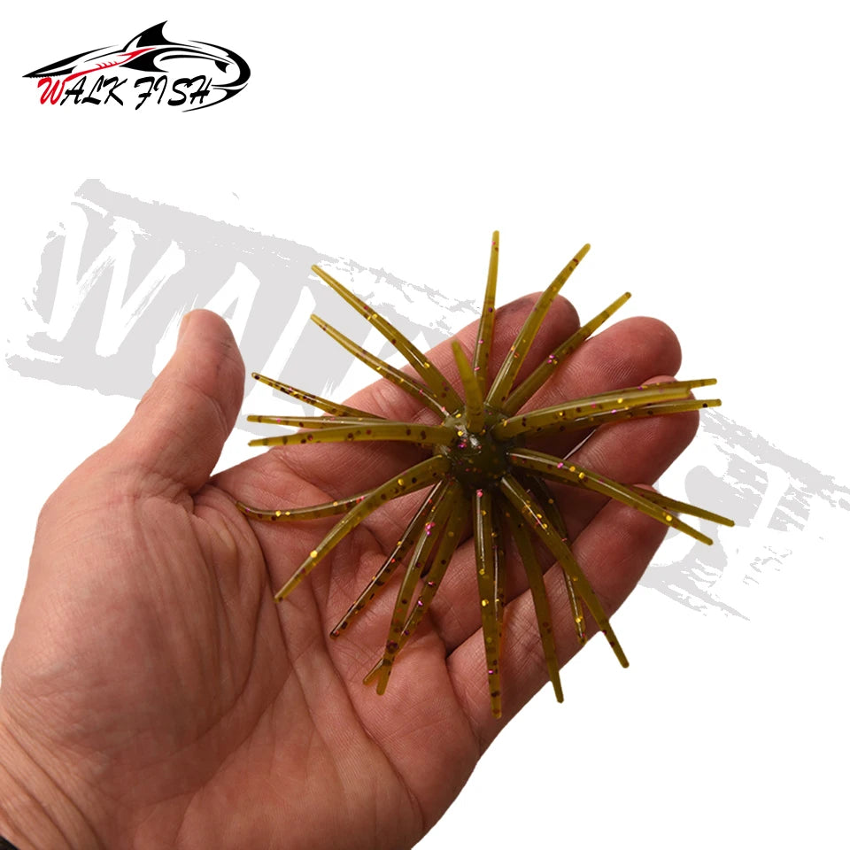 WALK FISH 3Pcs 10cm 9g TPE Sea Urchin Soft Bait Silicone Fishing Lures for Bream Mandarin Tilapia Trout Sea Bass