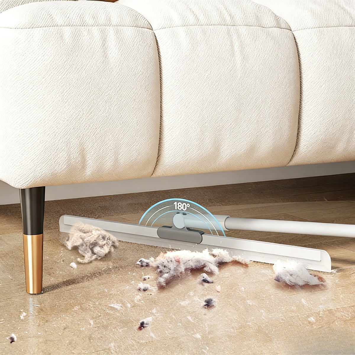 Heavy-Duty Floor Broom & Pet Hair Remover - Non-Stick Bristles Long Ergonomic Handle - Widened Lengthened for All Floors & Glass