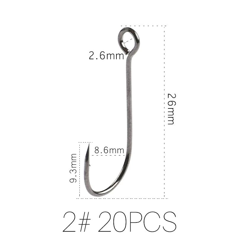 Supercontinent A Barb Hook Fishing Hook Big Ring Carbon Steel Single Hooks Tackle Worm Hooks With Big Eyes Ring 20pcs