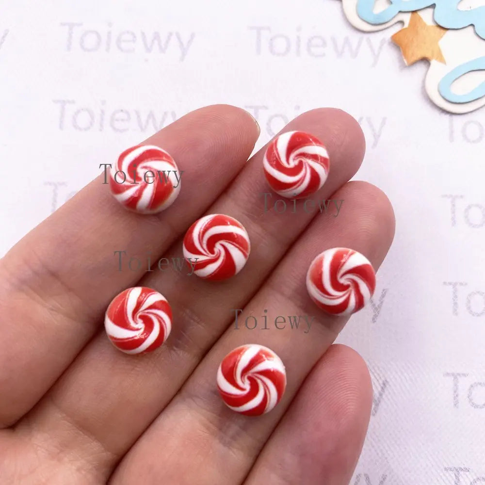 50pcs Resin Mini Colorful Christmas Decor Cartoon Magic Wand Cake Popsicle Figurine Flatback Stone Nail Art Scrapbook DIY Crafts