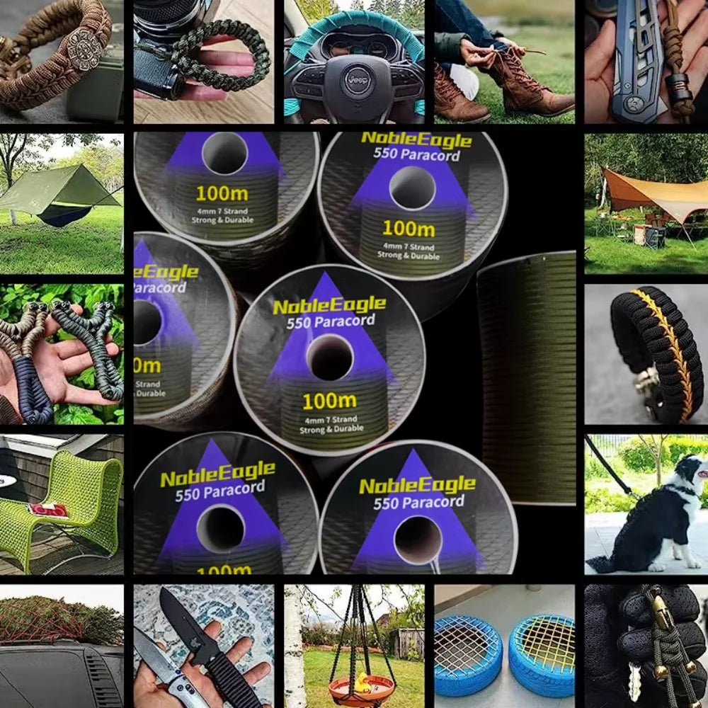 7 Strand 4mm Paracord Rope 550 Military Tactical Parachute Cord for Camping Survival Tent Lanyard DIY Bracelet Weaving Accessori